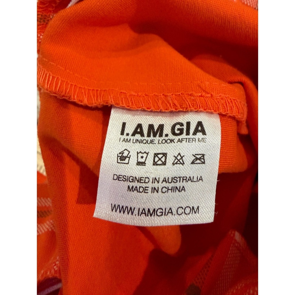 I.AM.GIA Orange Polaris Plaid High Waisted Flare Pants Exposed Zip Slim Fit S - Picture 8 of 15